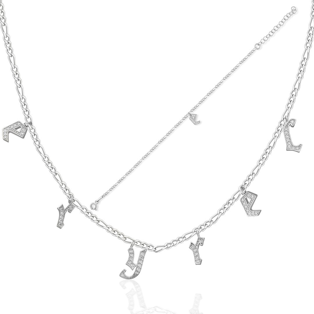 Zirkon Taşlı Harf Kolye - 925 GÜMÜŞ