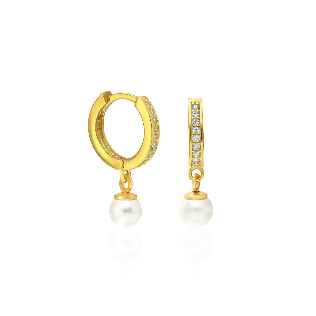 İncili Zirkon Küpe - 925 GÜMÜŞ
