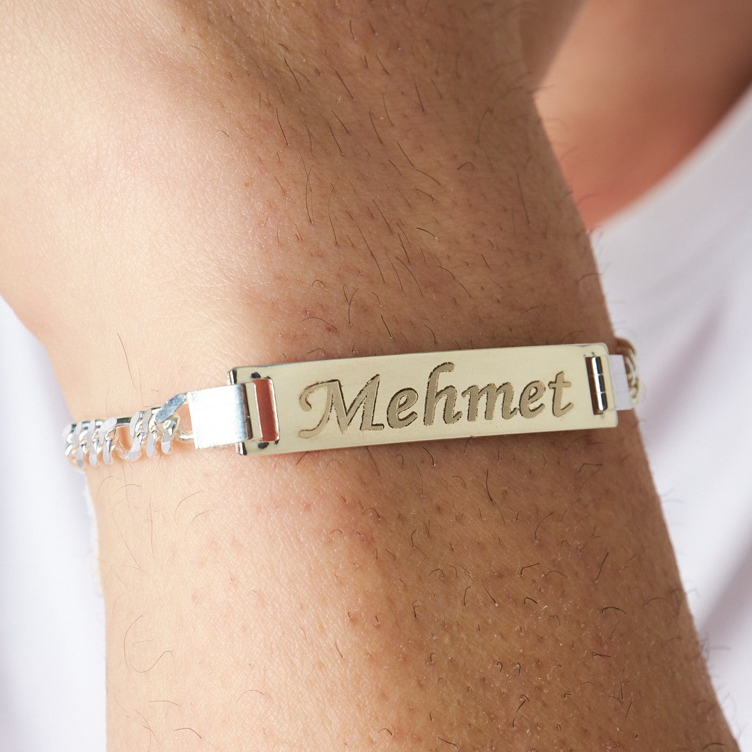 Plakalı İsim Bileklik - 925 GÜMÜŞ