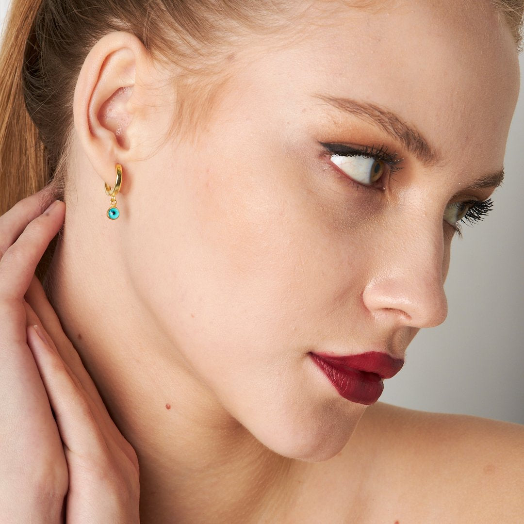 Nazar Halka Küpe - 925 GÜMÜŞ