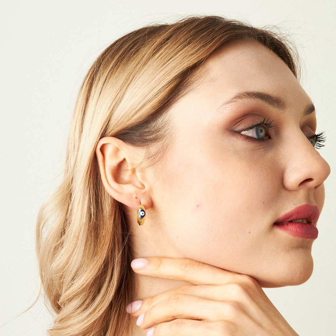 Nazar Halka Küpe - 925 GÜMÜŞ