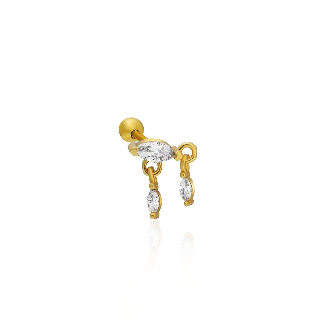 Rhinestones Piercing - 925 GÜMÜŞ