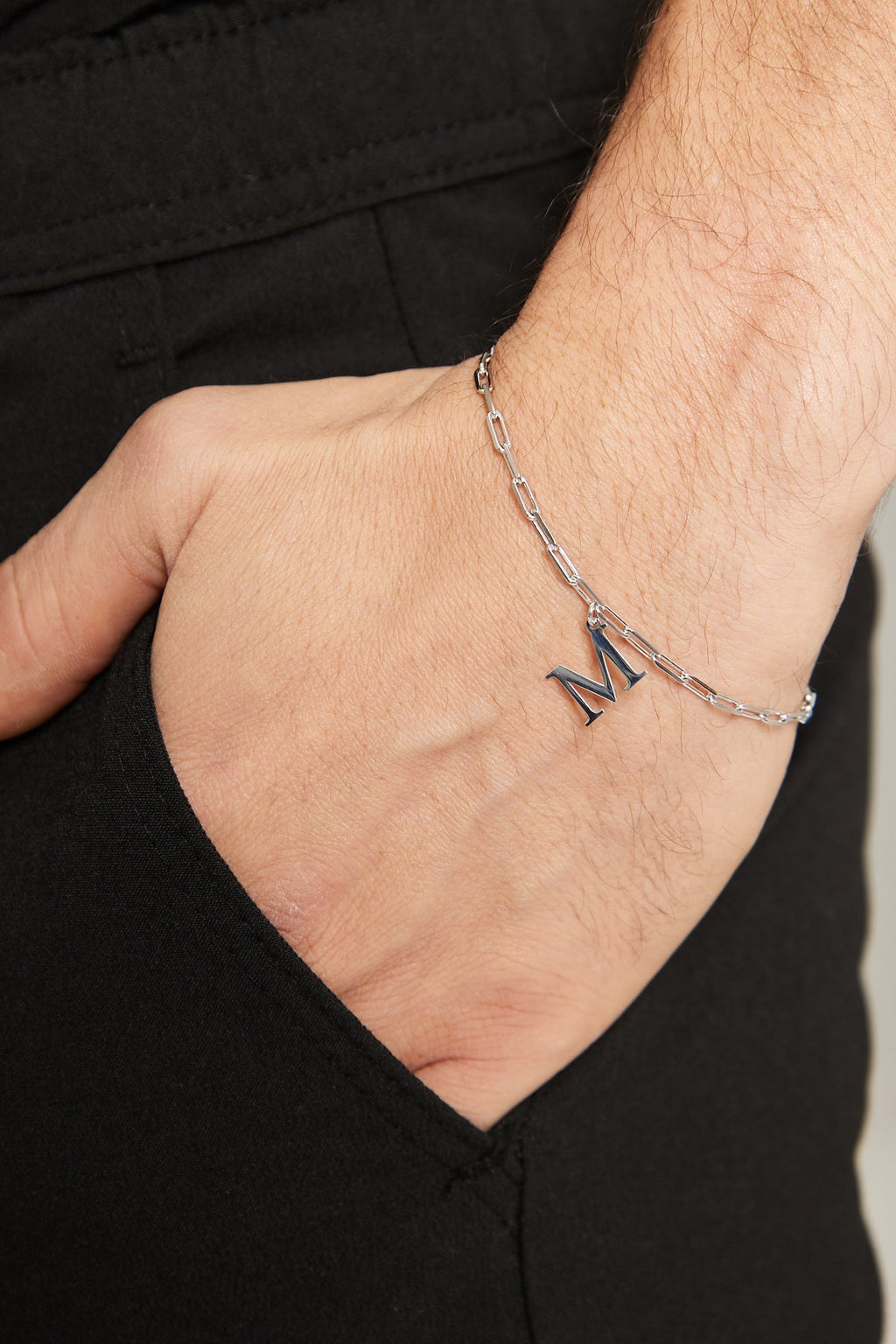 Harfli Ataç Zincir Bileklik - 925 GÜMÜŞ