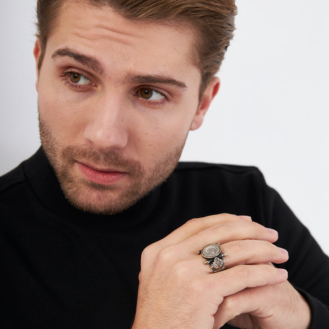 Otantik Tasarım Ay Yıldız Yüzük - 925 GÜMÜŞ