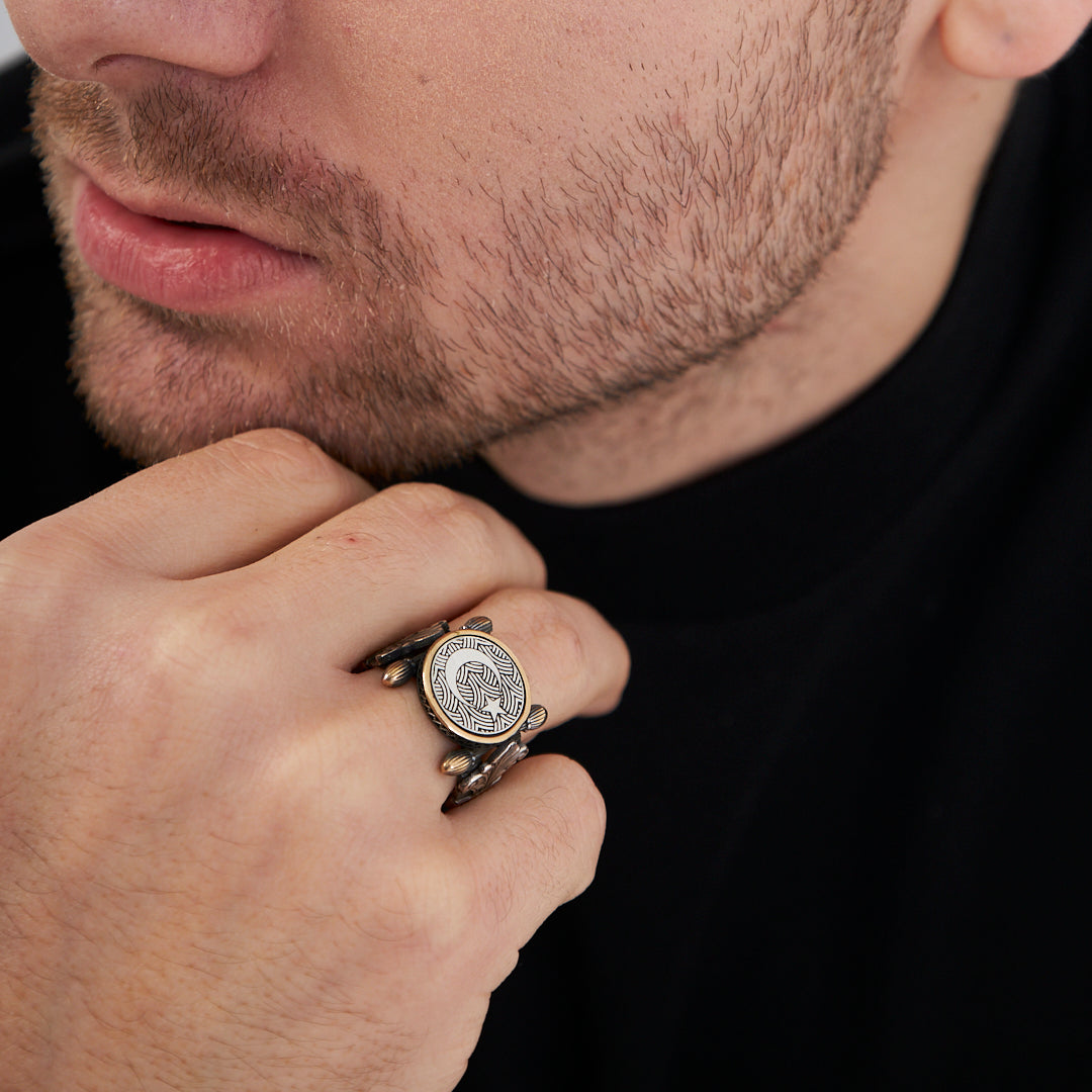 Otantik Tasarım Ay Yıldız Yüzük - 925 GÜMÜŞ