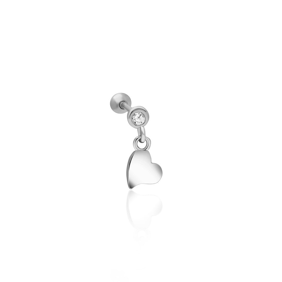 Yan Kalp Piercing - 925 GÜMÜŞ