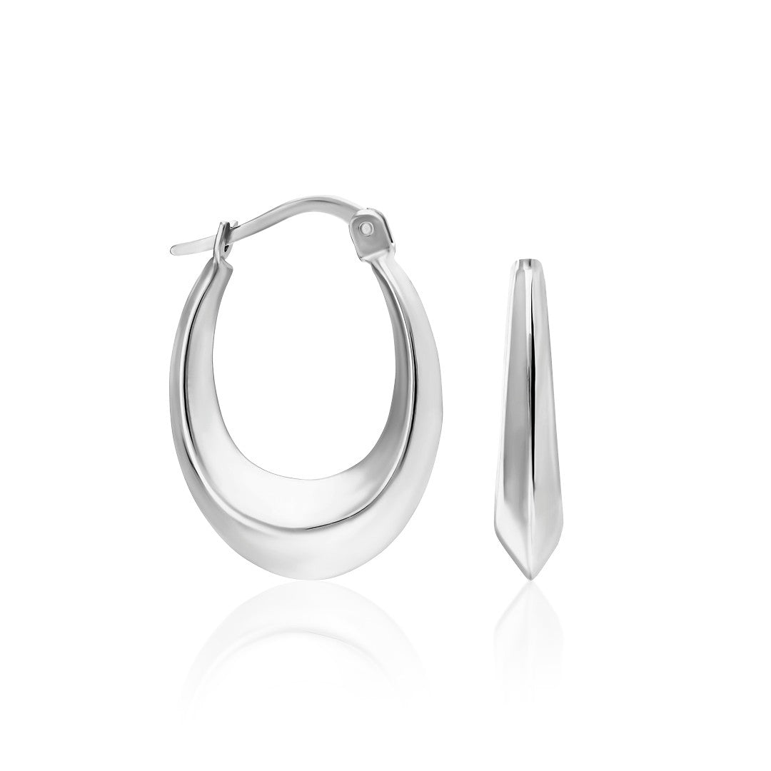 Oval Kavisli Küpe - 925 GÜMÜŞ