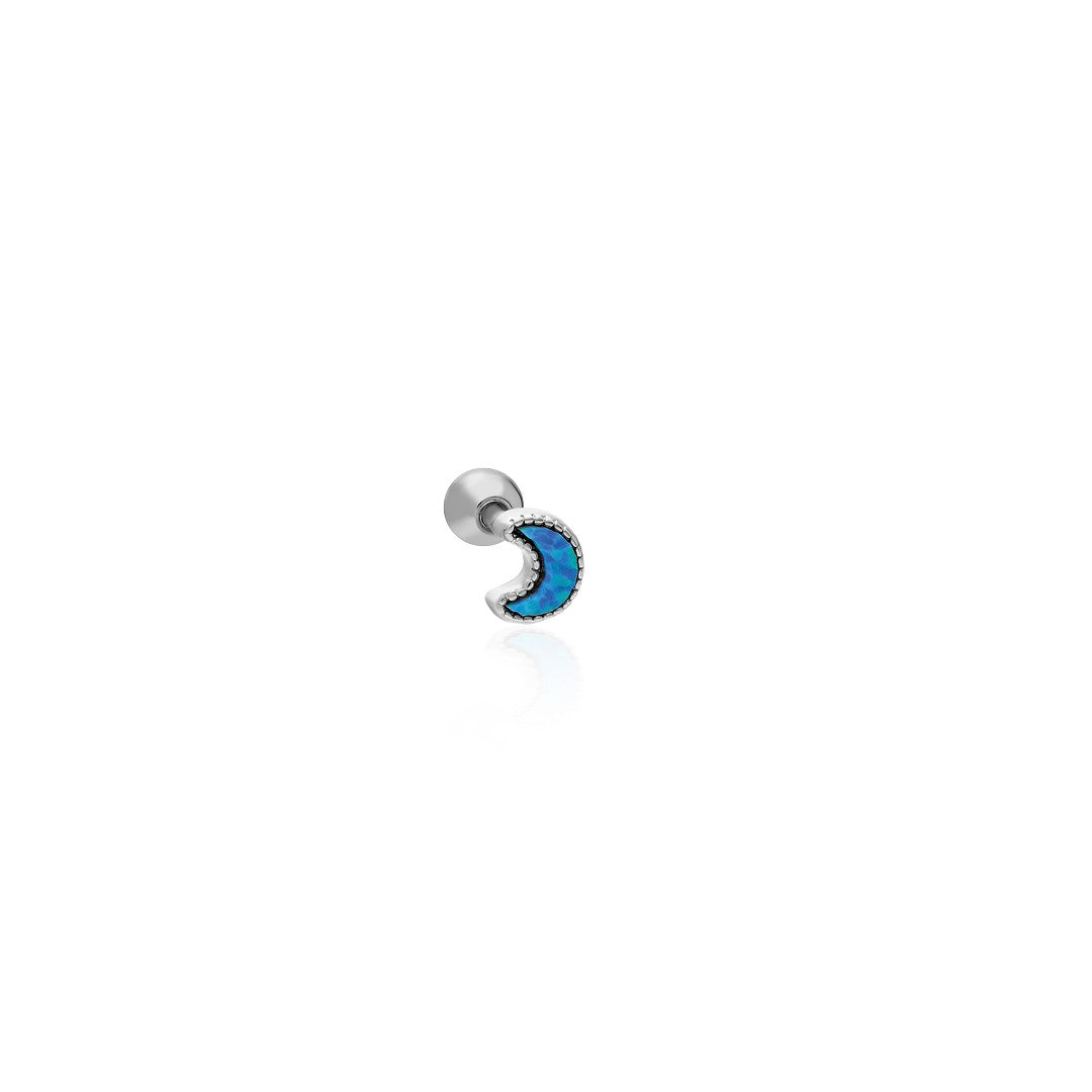 Renkli Ay Piercingi - 925 GÜMÜŞ