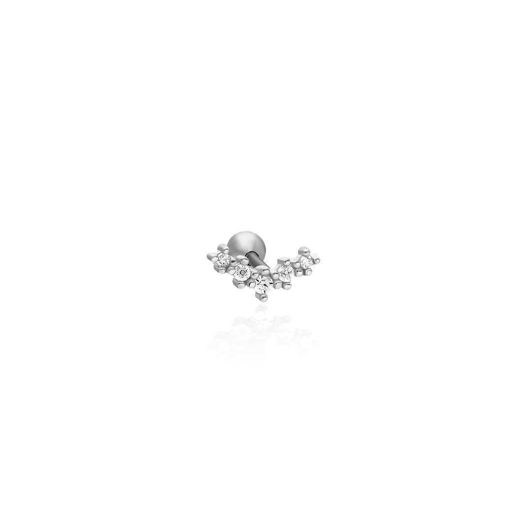 Minimal Taşlı Piercing - 925 GÜMÜŞ