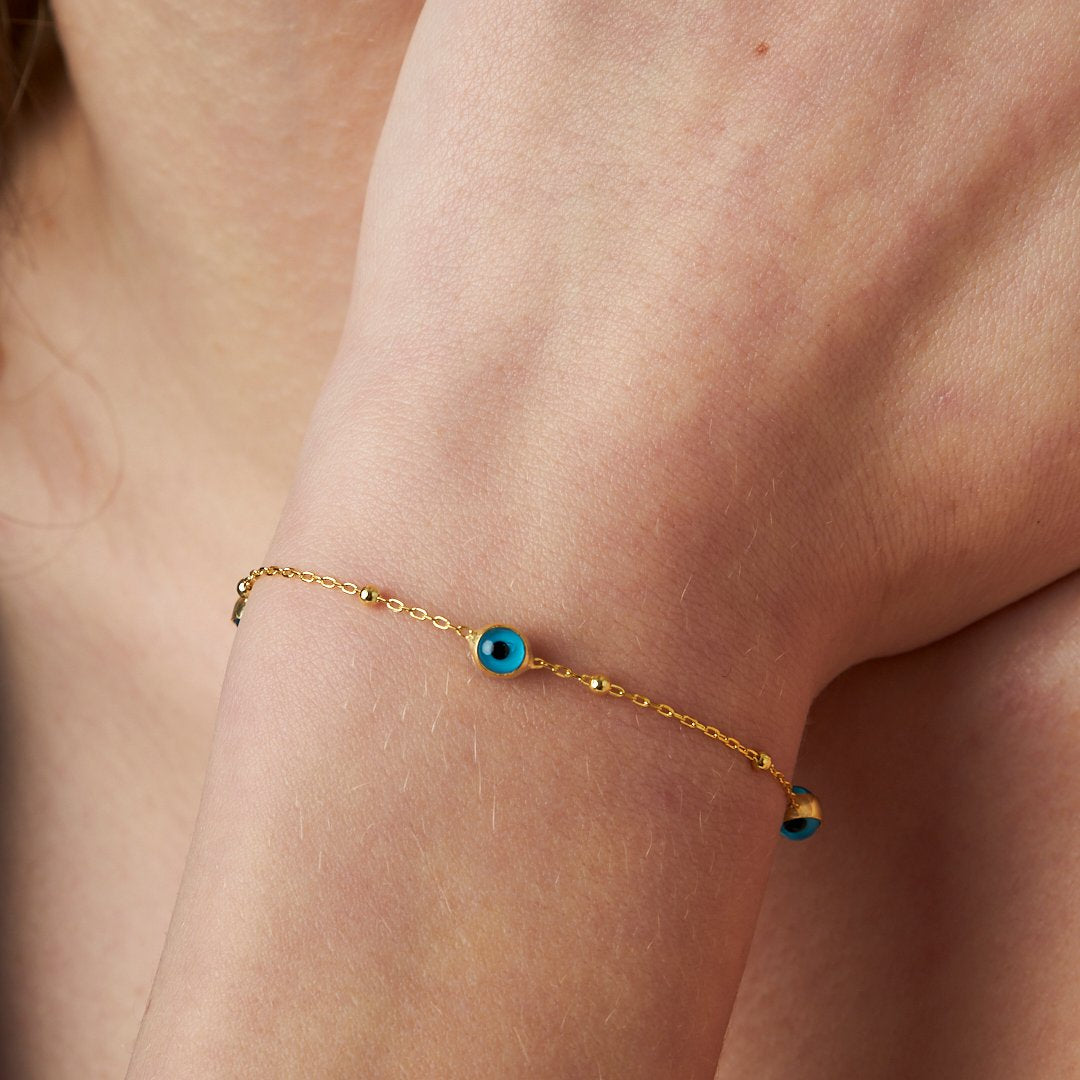 Nazarlı Kurşun Bilezik - 925 GÜMÜŞ