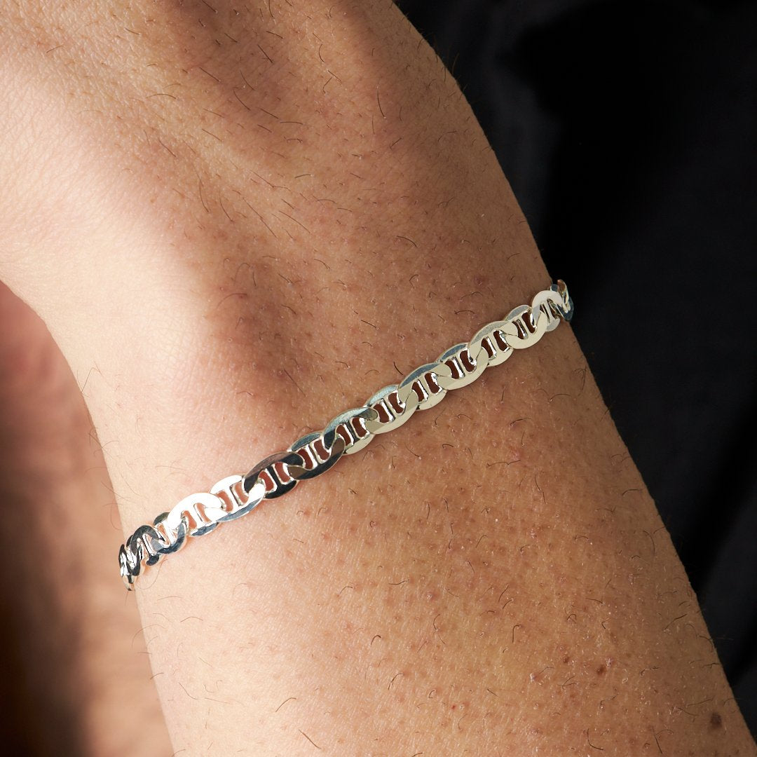 Örme Zincir Bileklik - 925 GÜMÜŞ