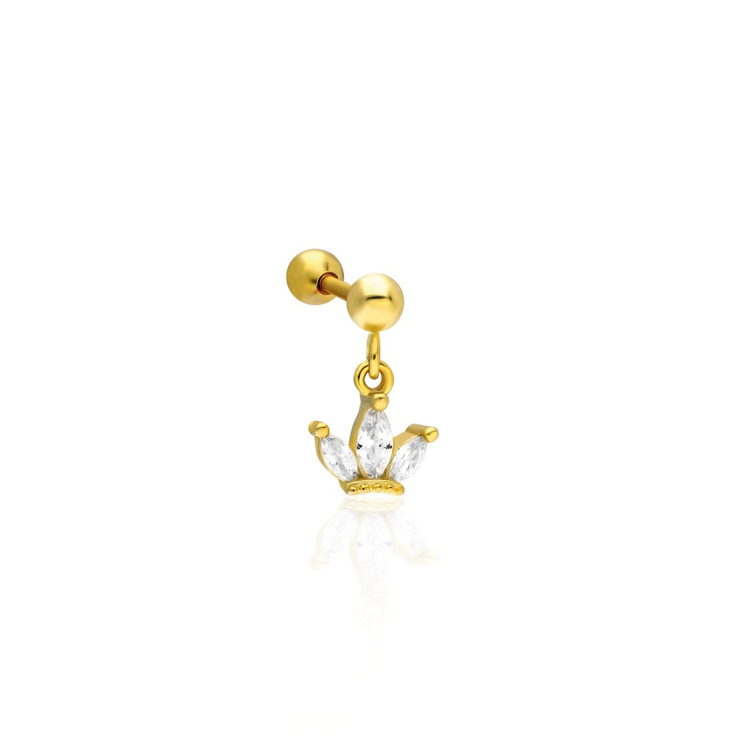 Küçük Beyaz Lotus Piercing - 925 GÜMÜŞ