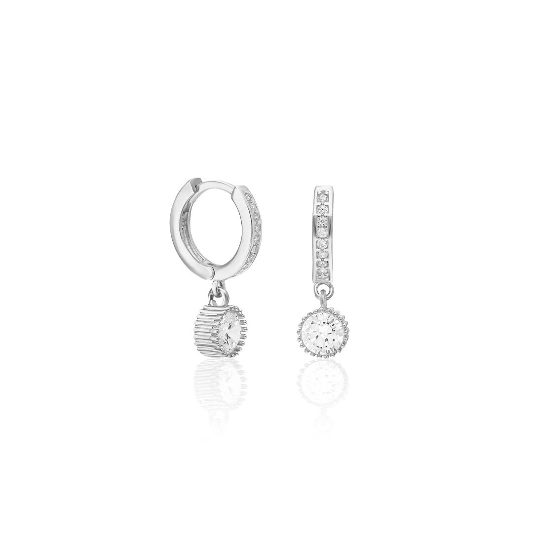 Minimal Tek Taş Küpe - 925 GÜMÜŞ