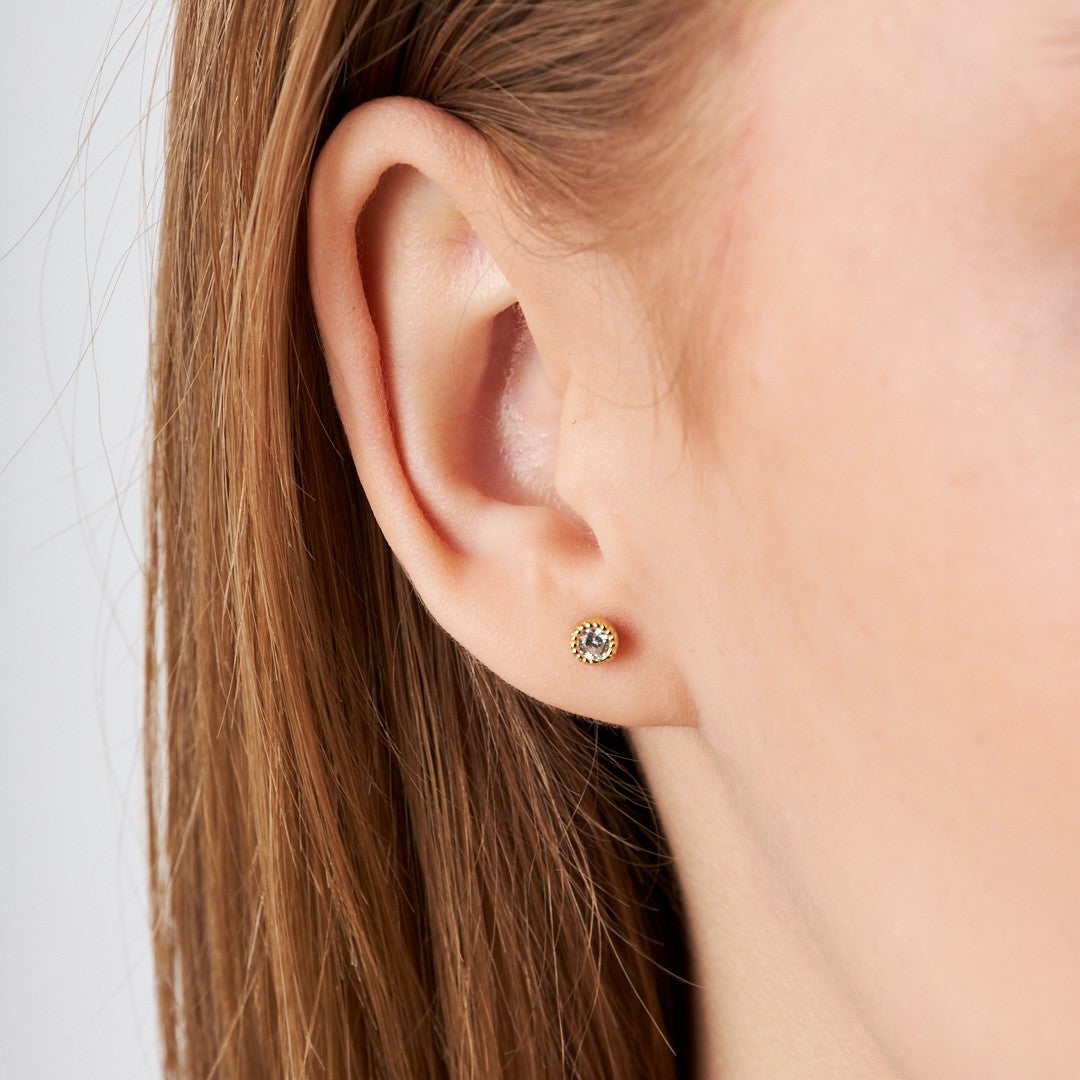 Oval Taş Piercing - 925 GÜMÜŞ