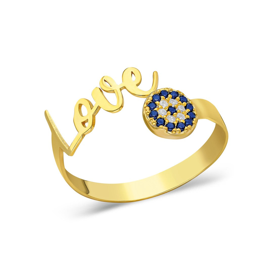 Nazarlı Love Yüzük - 925 GÜMÜŞ