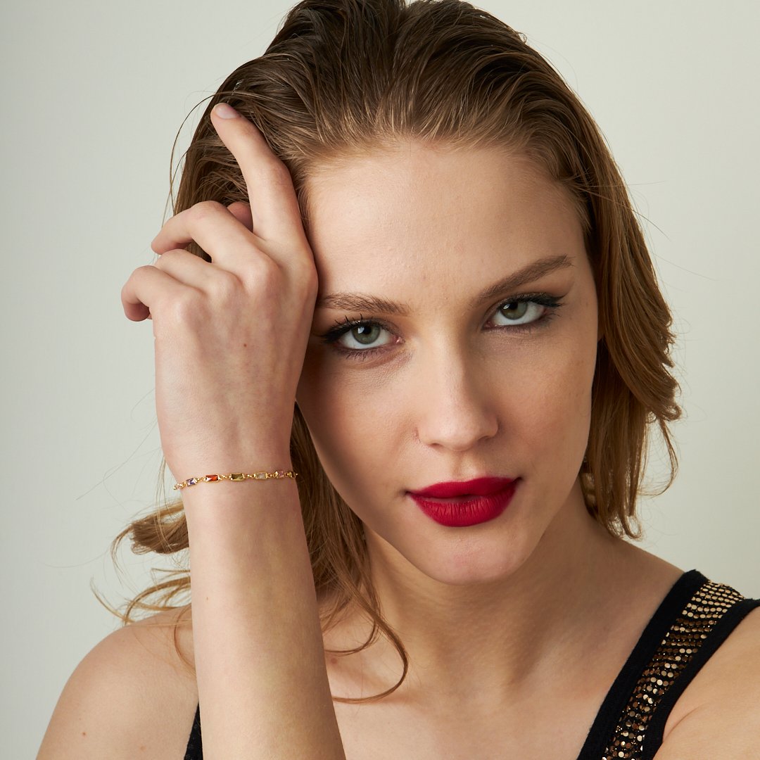 Renkli Baget Bilezik - 925 GÜMÜŞ