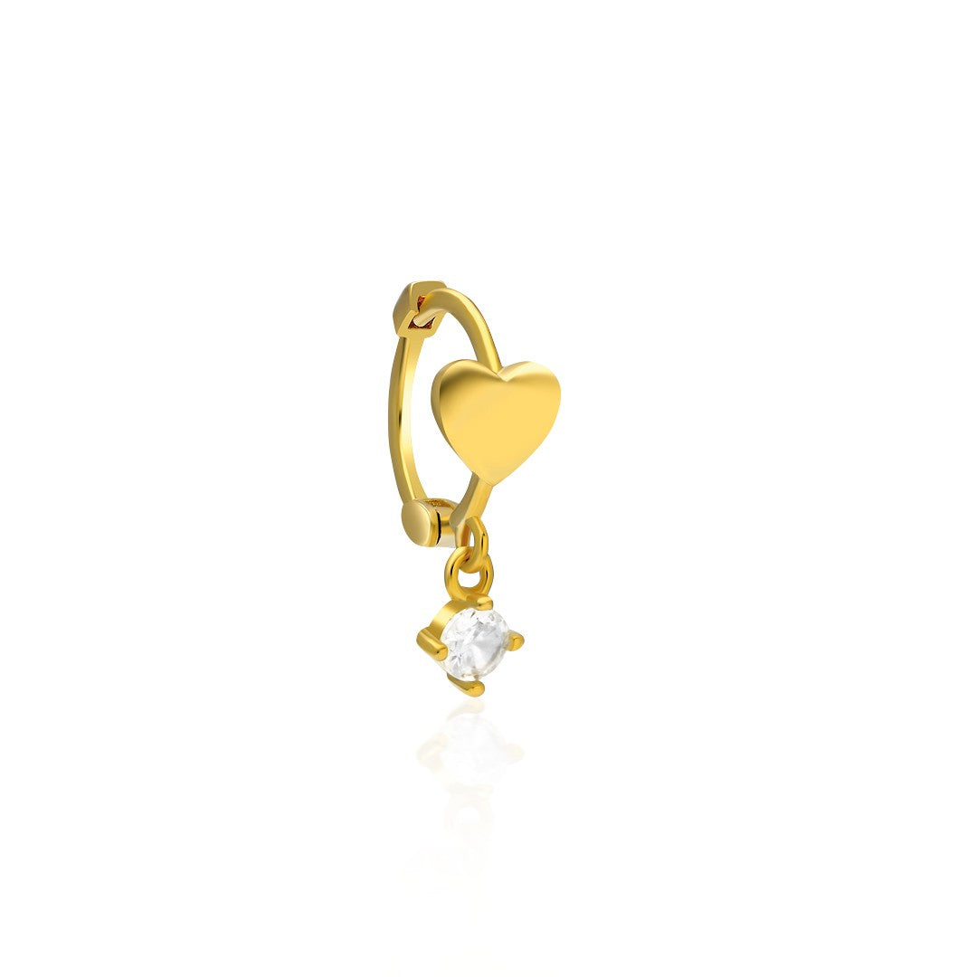 Sallanan Kalp Piercing - 925 GÜMÜŞ
