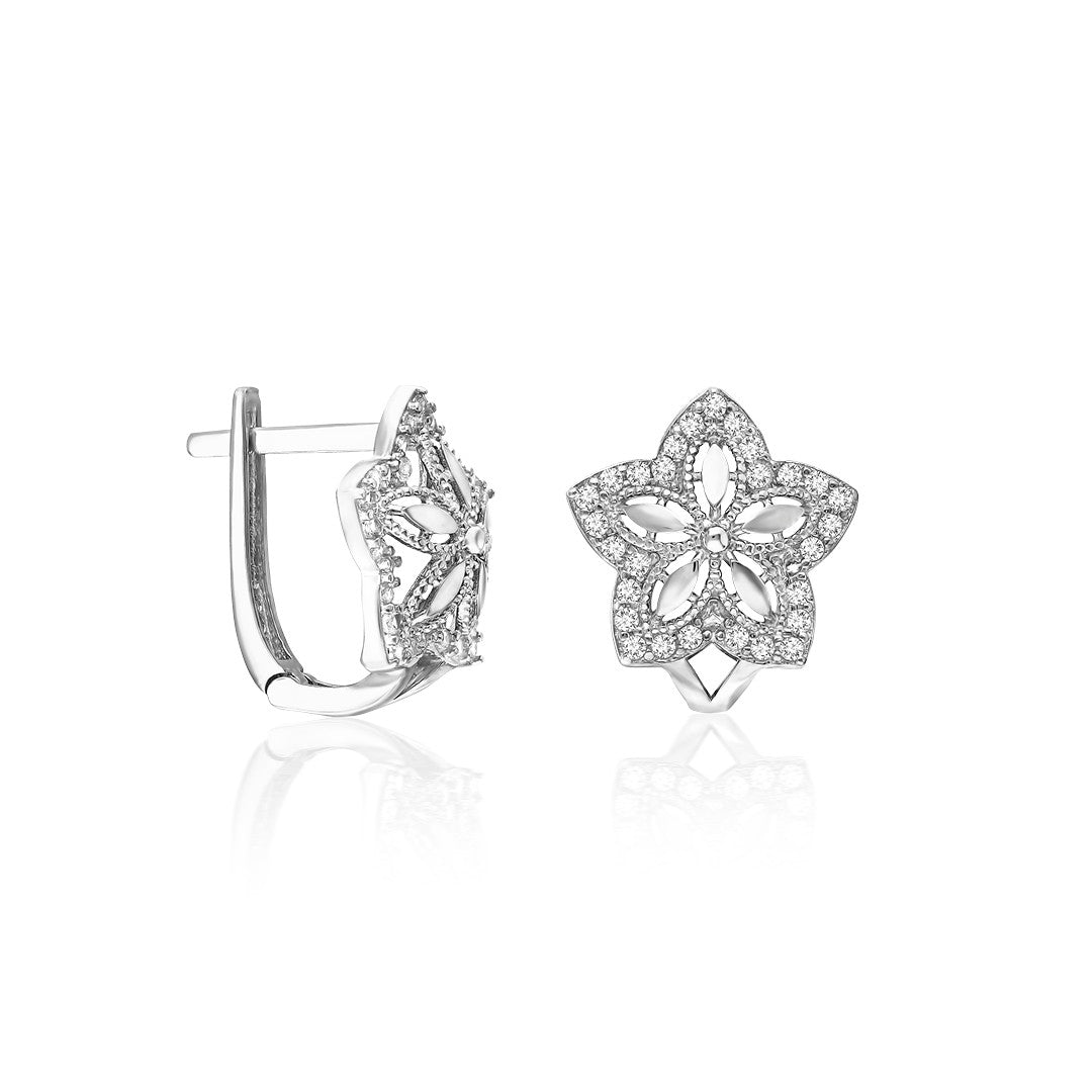 Yaşam Çiçeği Küpe - 925 GÜMÜŞ