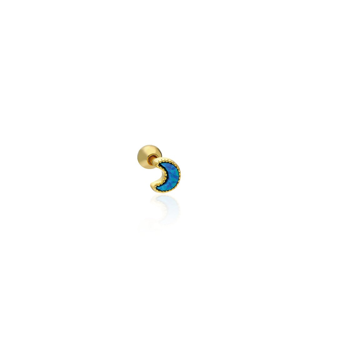 Renkli Ay Piercingi - 925 GÜMÜŞ