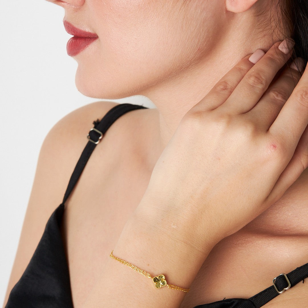 Parlak Yonca Bilezik - 925 GÜMÜŞ