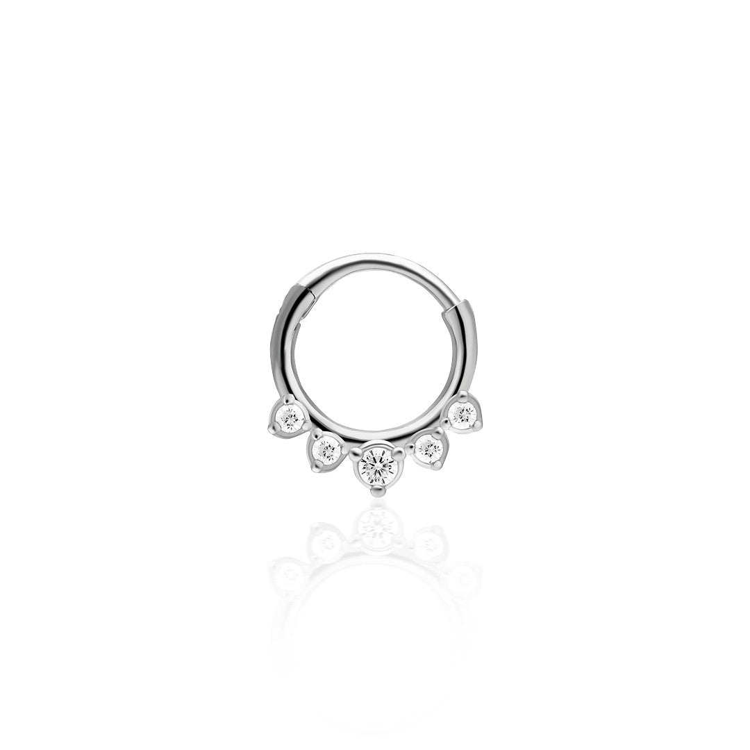 Beş Taşla Piercingi - 925 GÜMÜŞ