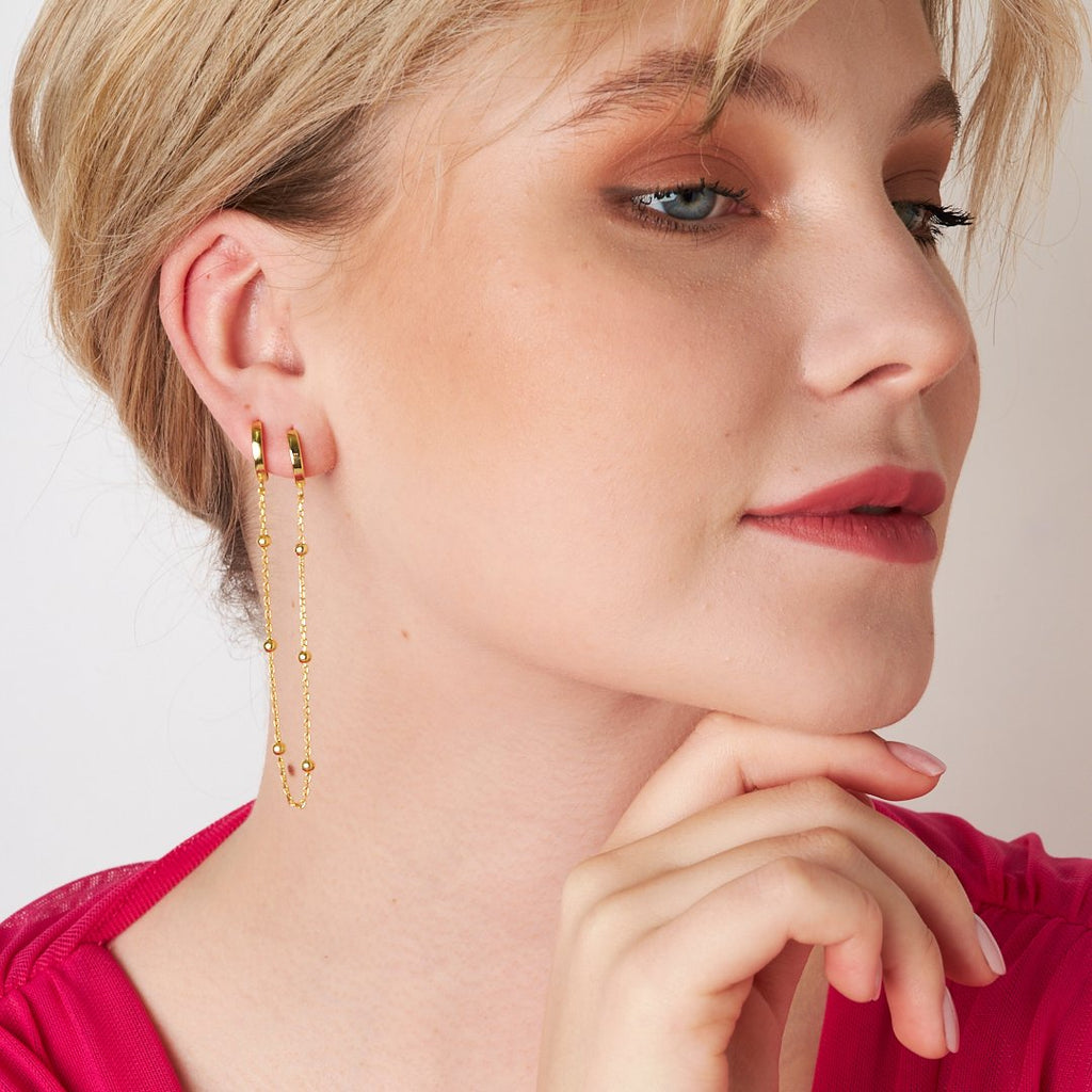 Toplu Zincir Küpe - 925 GÜMÜŞ