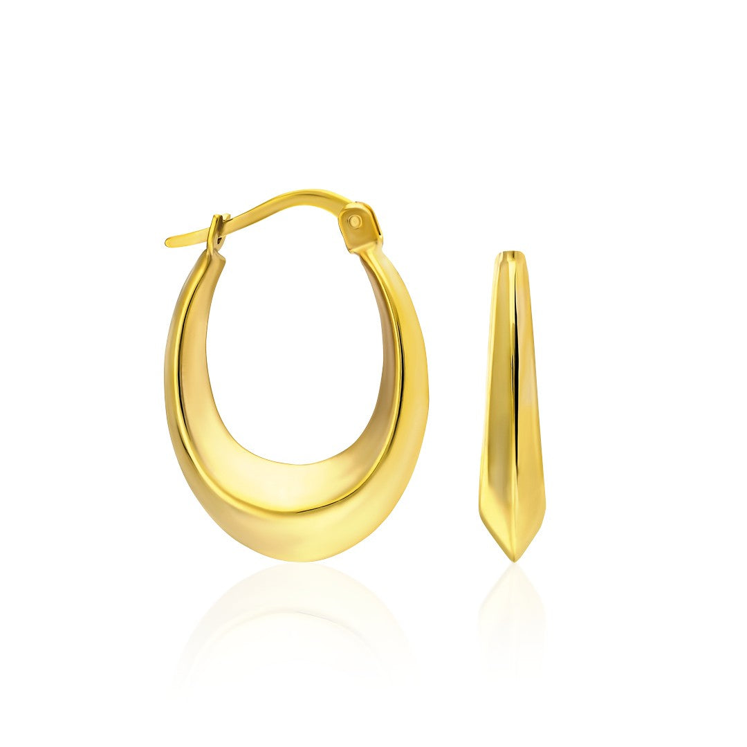 Oval Kavisli Küpe - 925 GÜMÜŞ