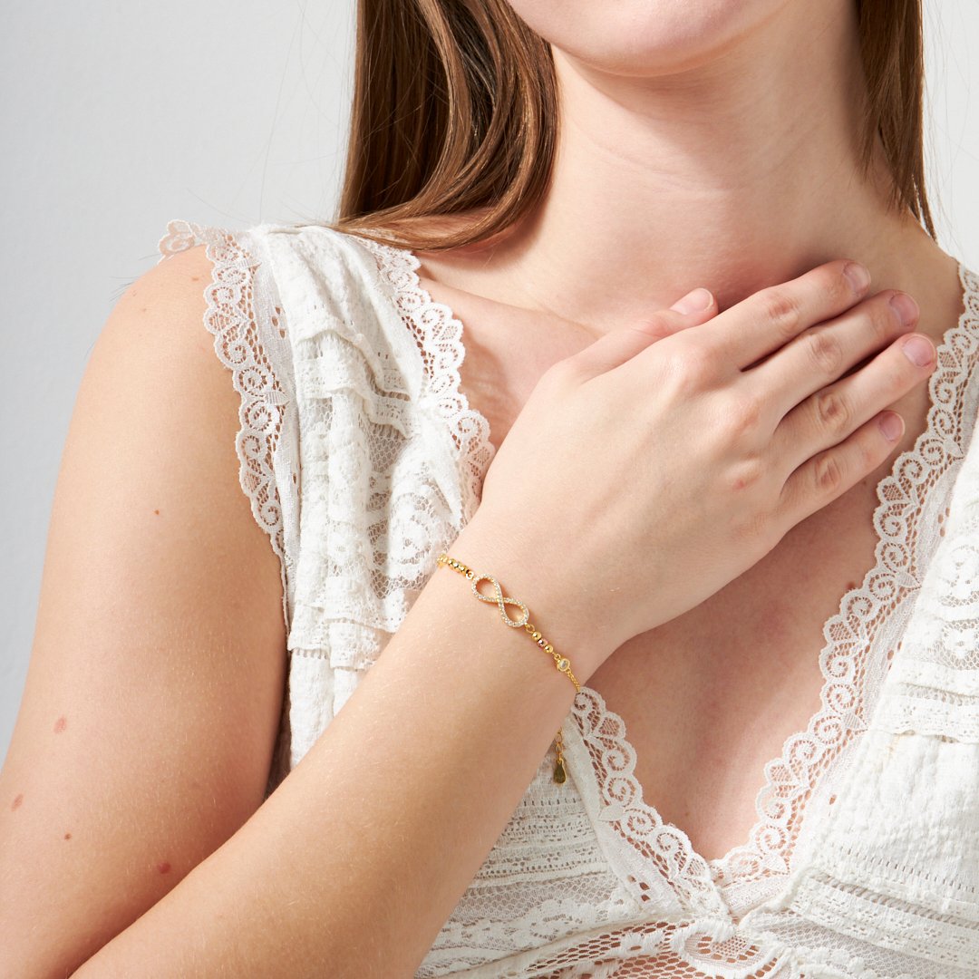 Taşlı Sonsuzluk Bilekliği - 925 GÜMÜŞ