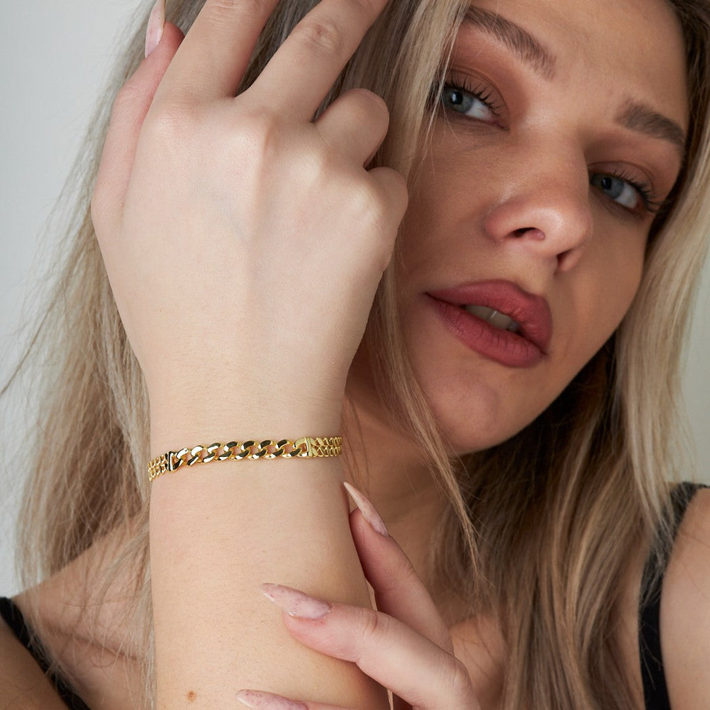 Pullu Basit Zincir Bileklik - 925 GÜMÜŞ