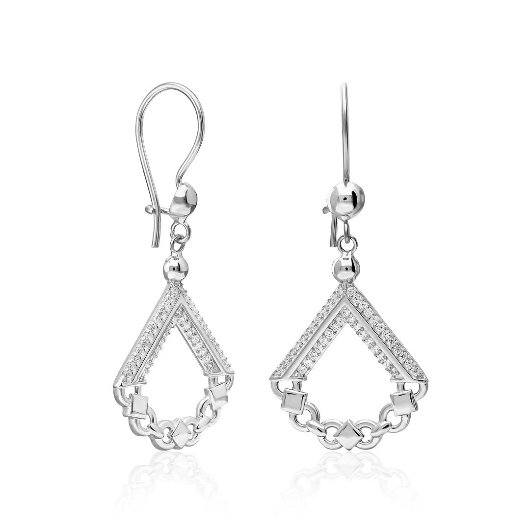 Çift Taraflı Modern Küpe - 925 GÜMÜŞ