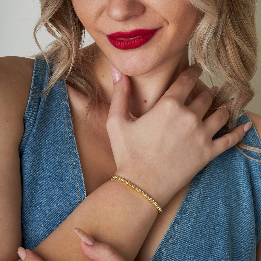 Tek Taş Su Yolları Bileklik - 925 GÜMÜŞ