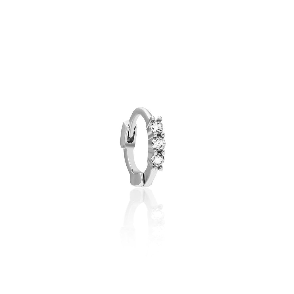 Minimal Üç Taş Piercing - 925 GÜMÜŞ