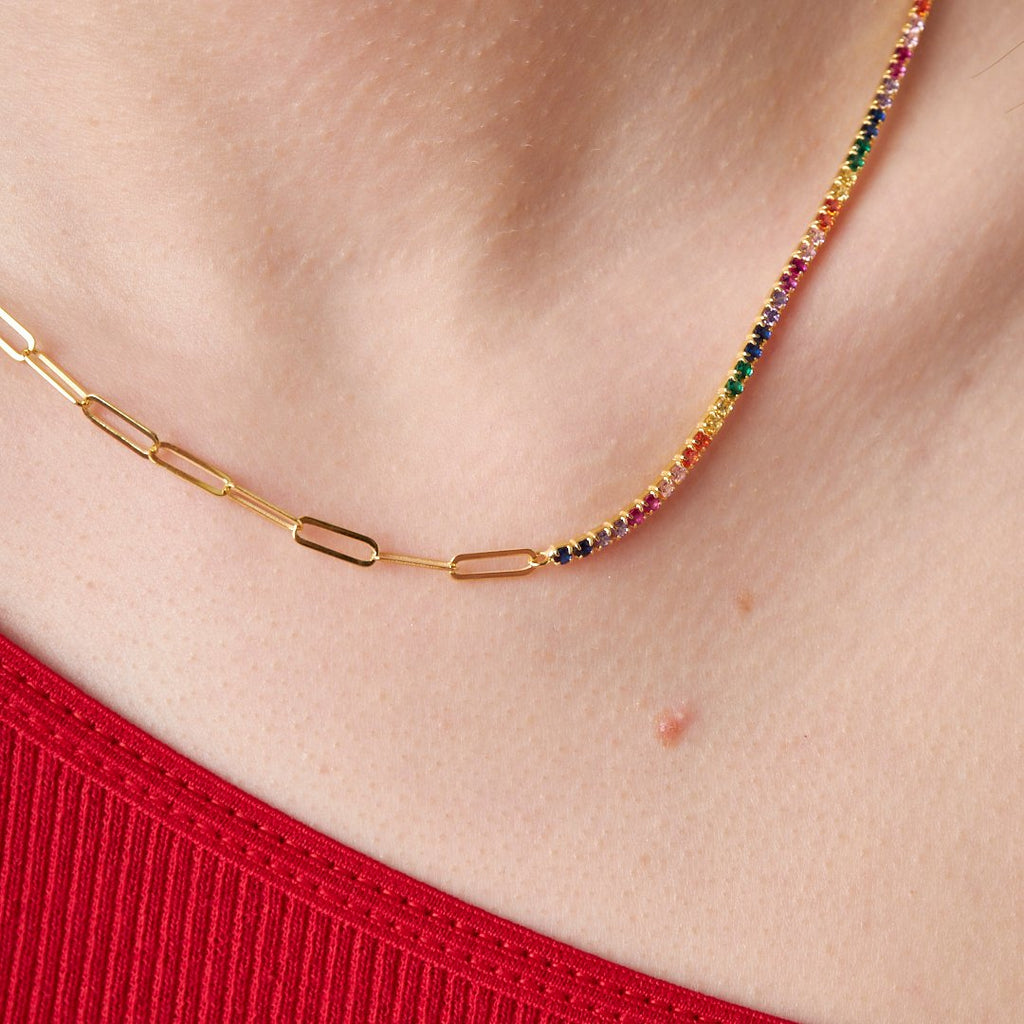 Renkli Su Yolu Zincir Seti - 925 GÜMÜŞ