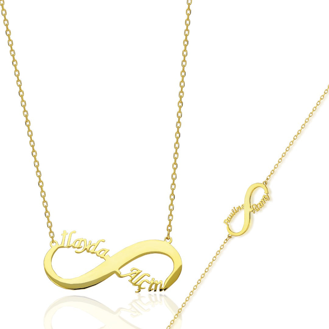 İki İsimli Sonsuzluk Set - 925 GÜMÜŞ