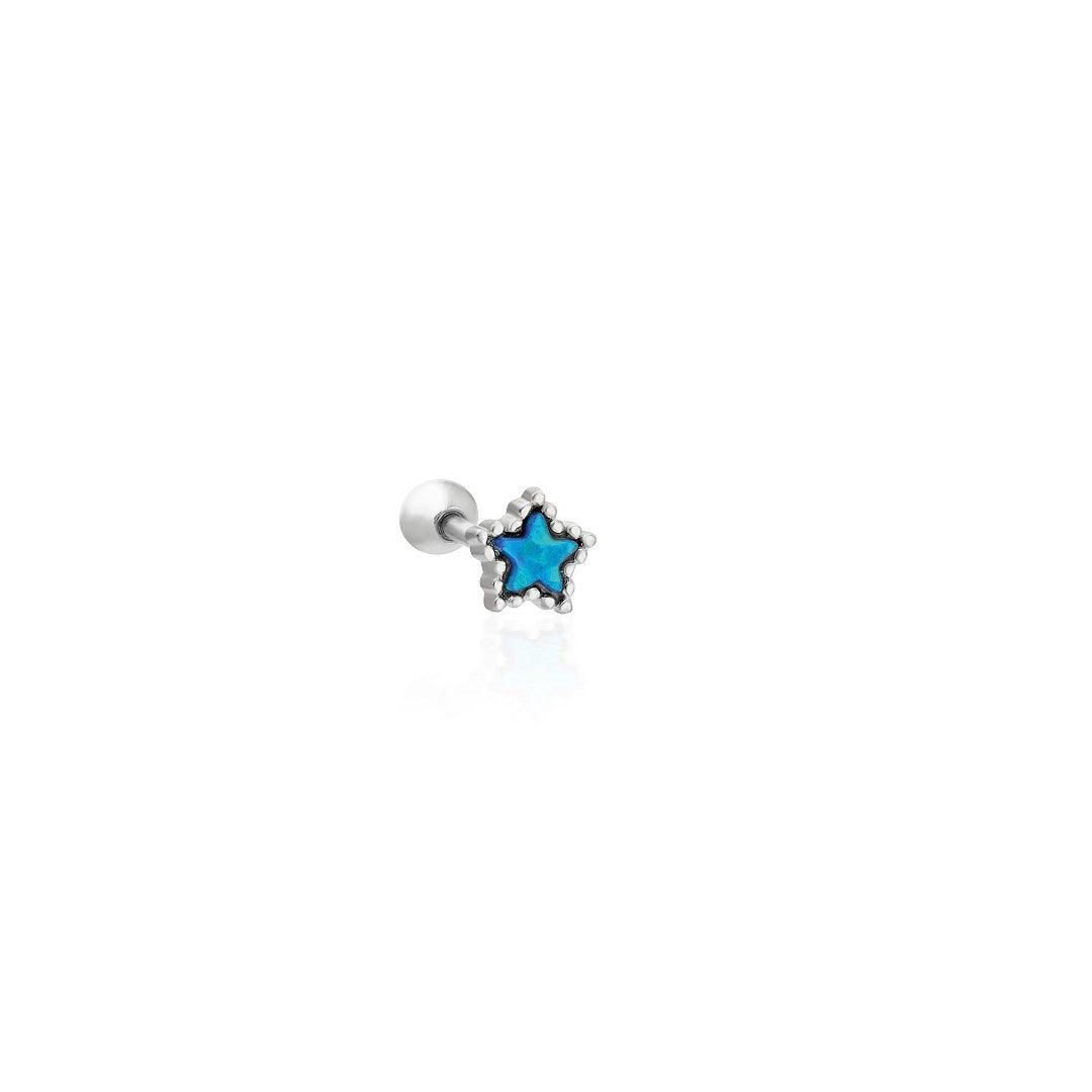 Renkli Taşlı Piercing - 925 GÜMÜŞ