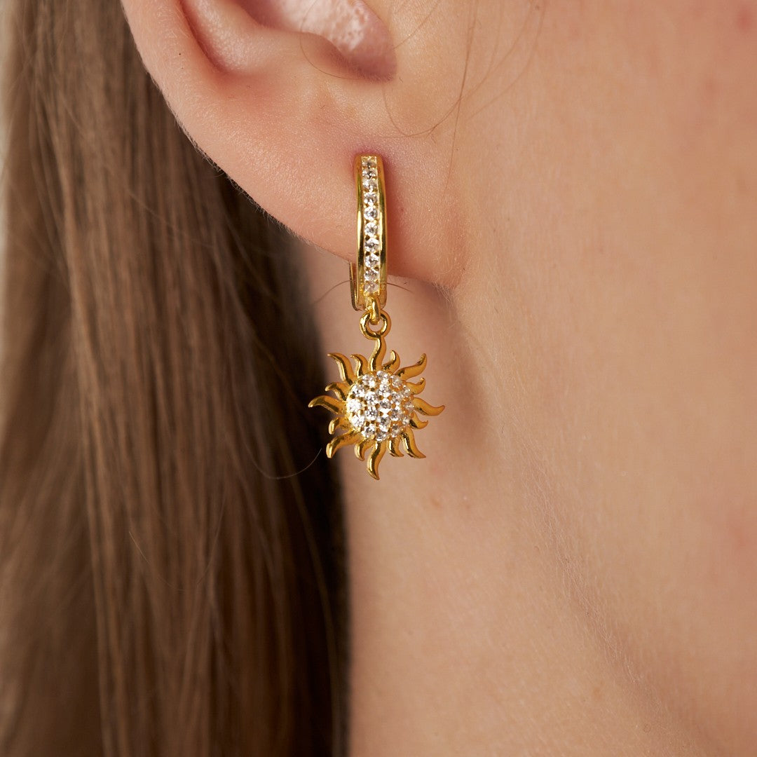 Parıltılı Güneş Küpeleri - 925 GÜMÜŞ