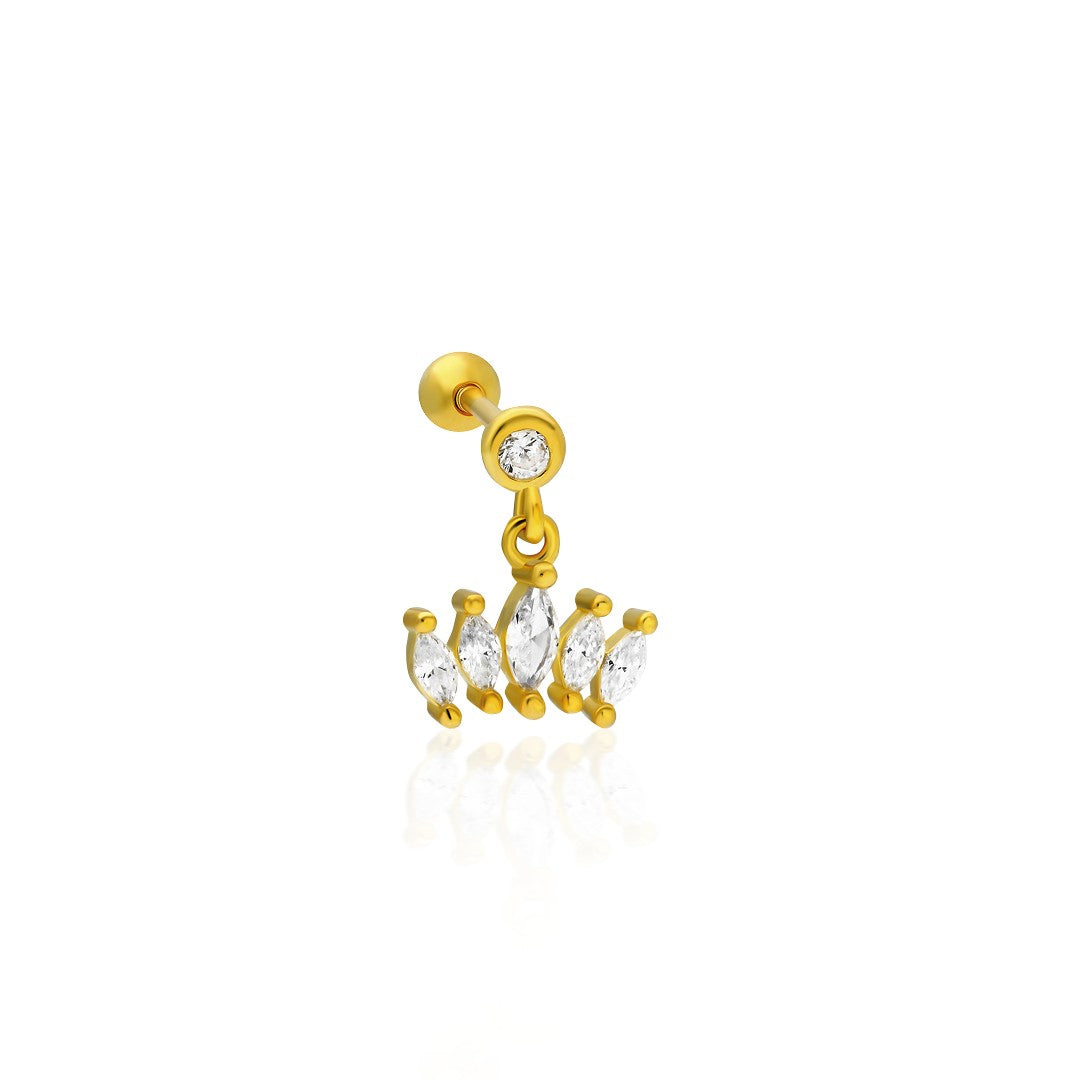 Zirkon Taşlı Piercing - 925 GÜMÜŞ