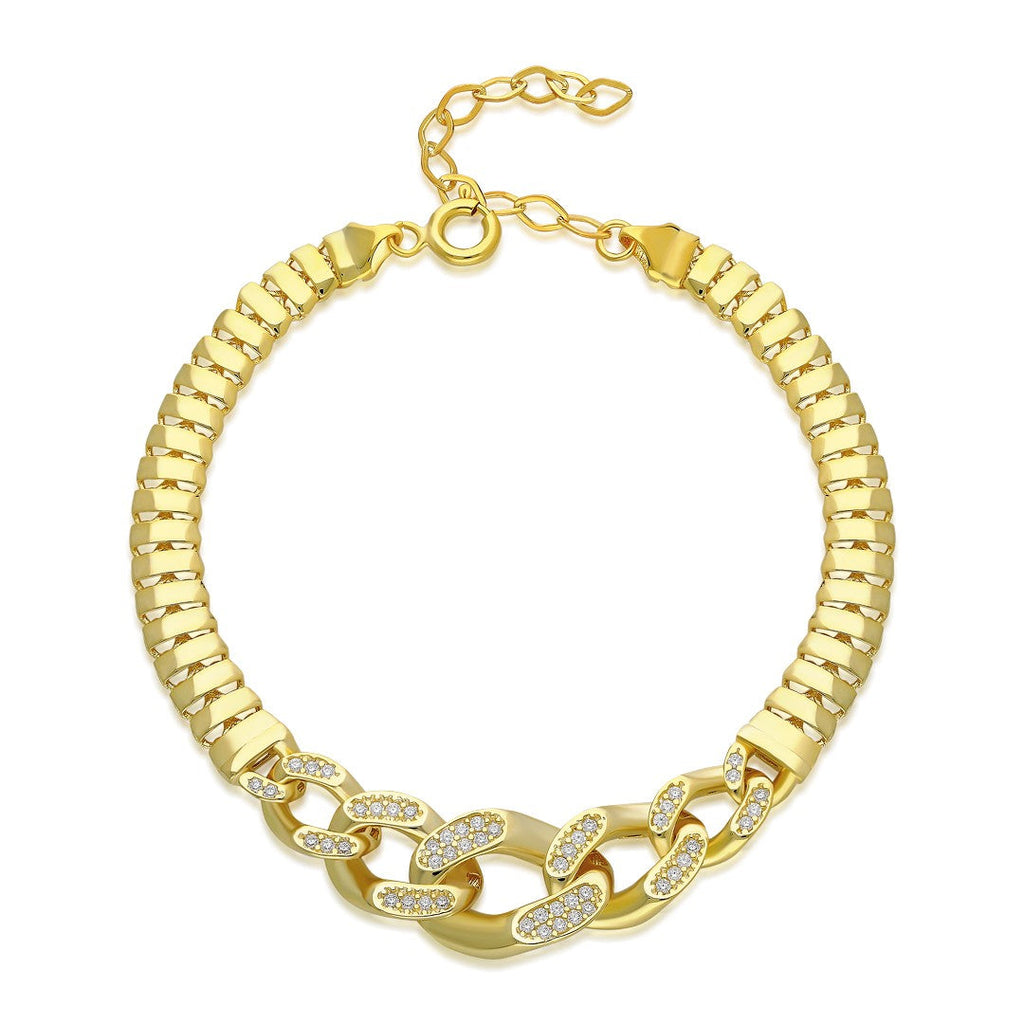 Taşlı Gurme Balıksırtı Bileklik - 925 GÜMÜŞ