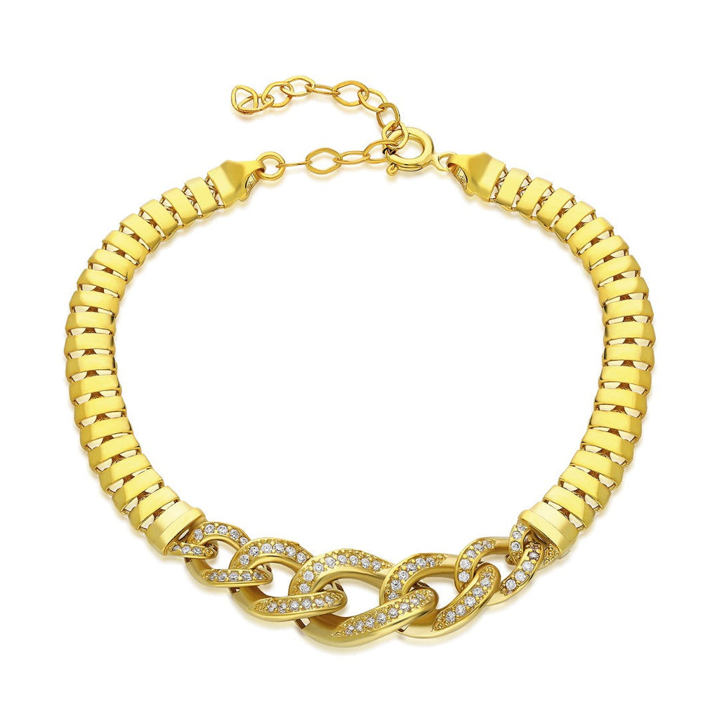 Taşlı Gurme Balıksırtı Bileklik - 925 GÜMÜŞ