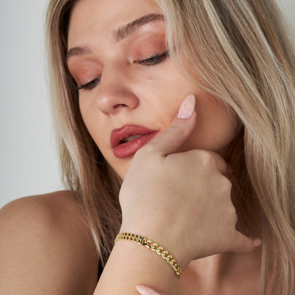 Pullu Basit Zincir Bileklik - 925 GÜMÜŞ