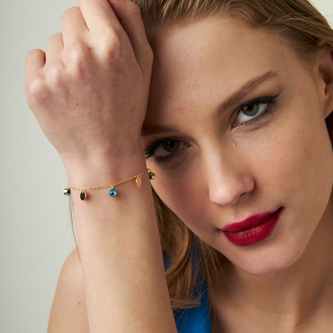 Nazar Plakalı Bileklik - 925 GÜMÜŞ