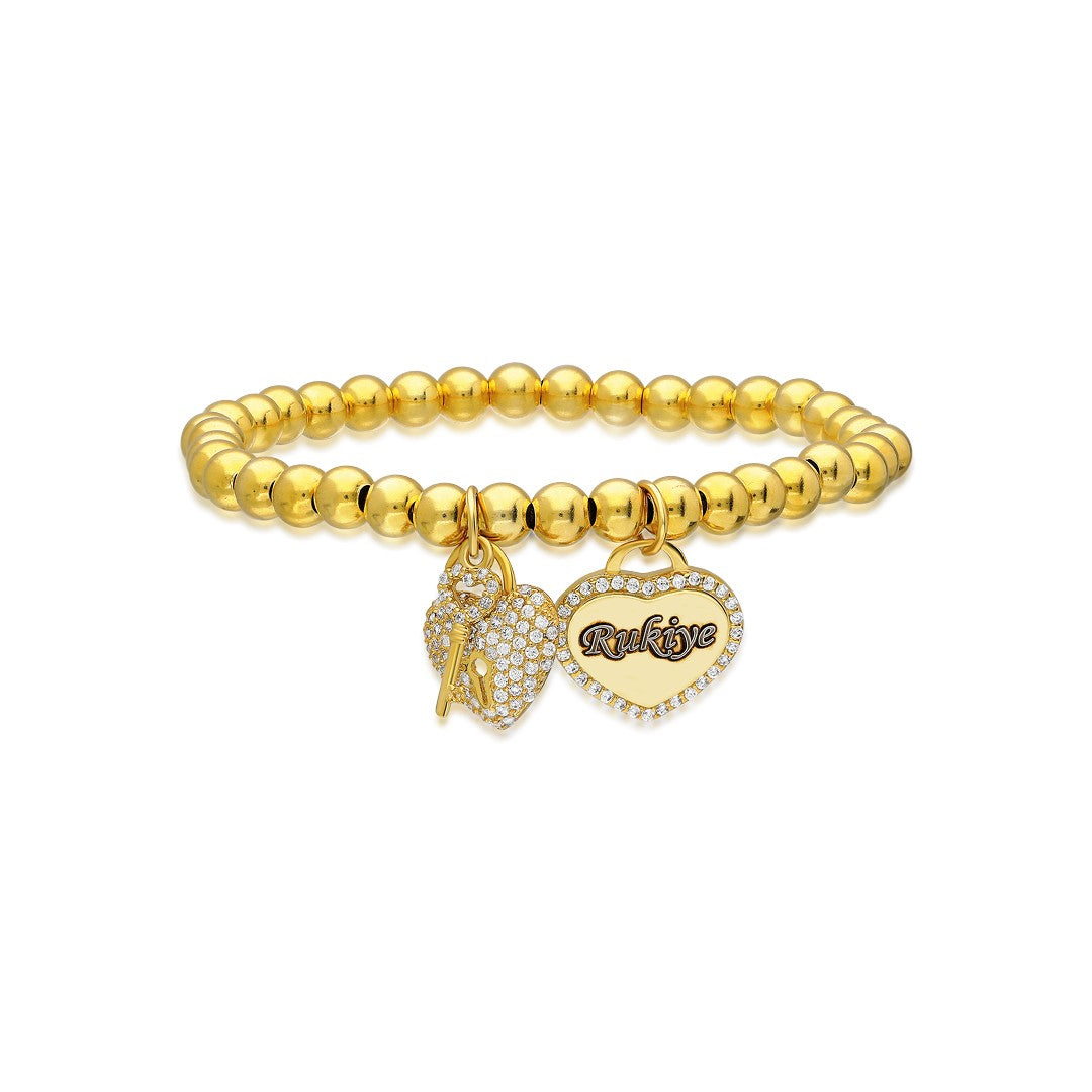 Charm Zirkon Kalp İsimli Bileklik - 925 GÜMÜŞ