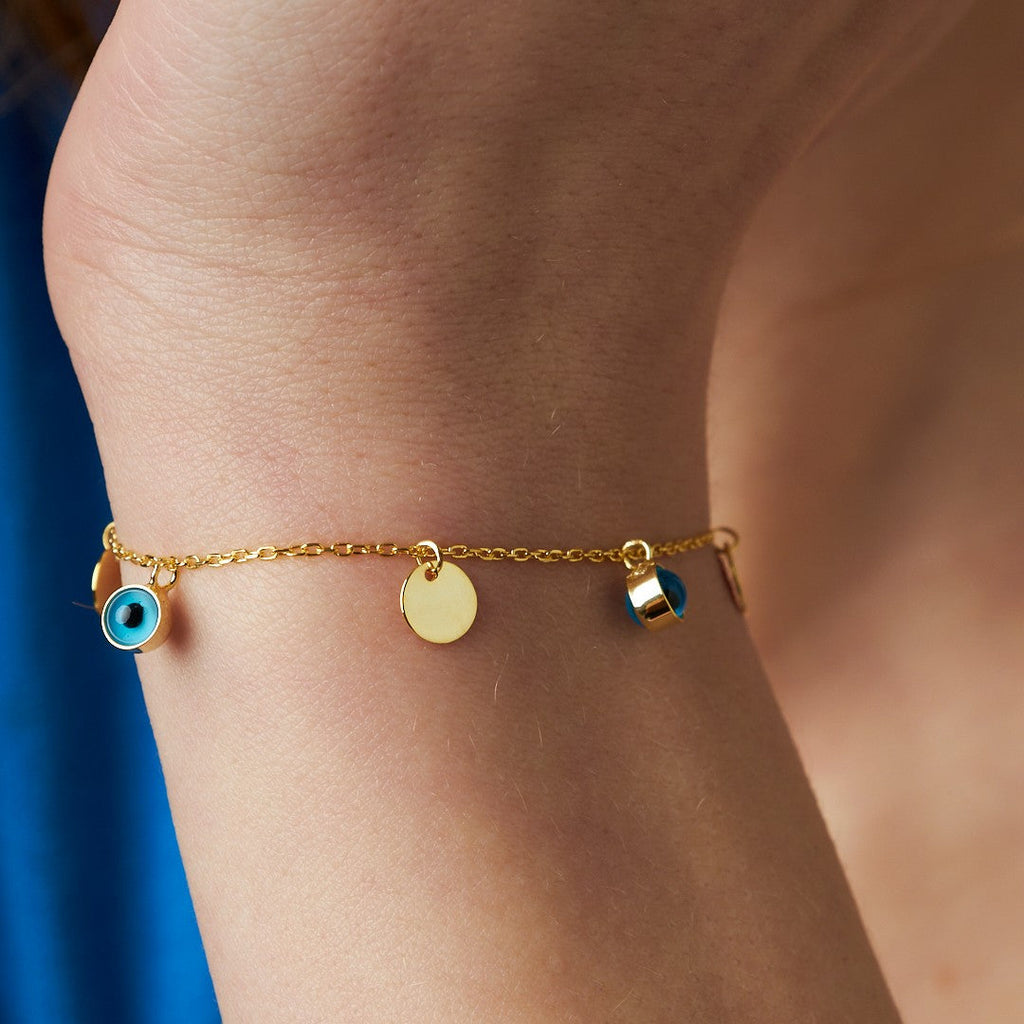 Nazar Plakalı Bileklik - 925 GÜMÜŞ