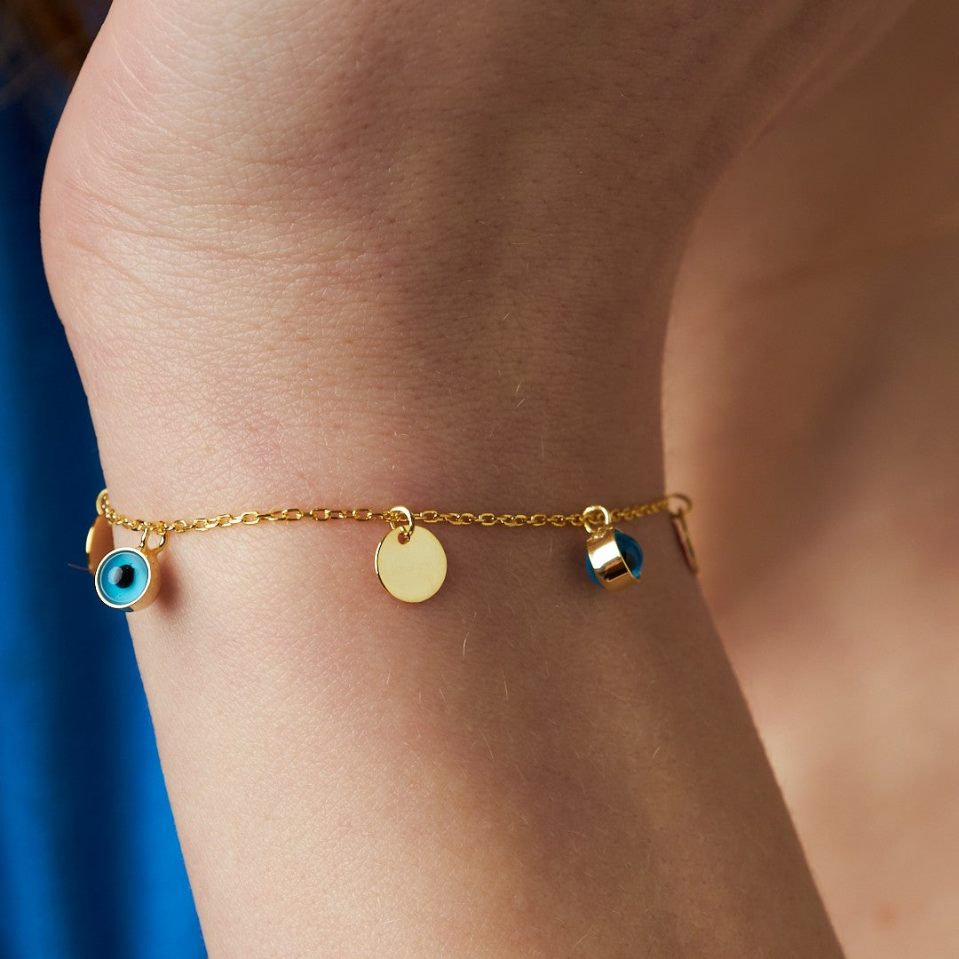 Nazar Plakalı Bileklik - 925 GÜMÜŞ