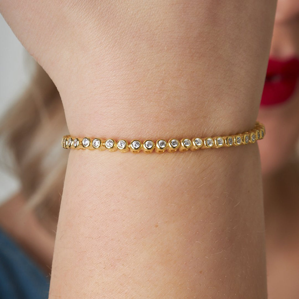 Tek Taş Su Yolları Bileklik - 925 GÜMÜŞ