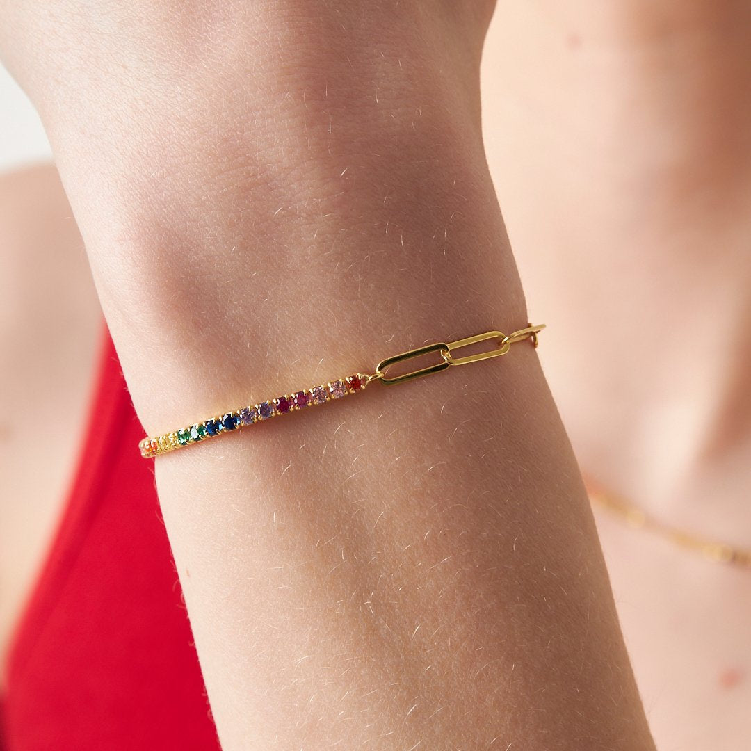 Renkli Su Yolu Zincir Seti - 925 GÜMÜŞ