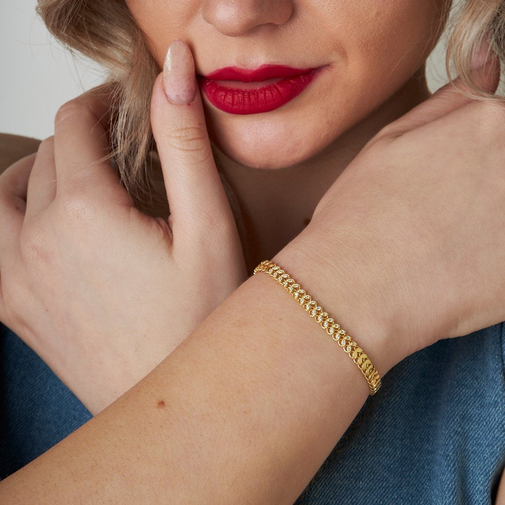 Yarım Taş Başak Bileklik - 925 GÜMÜŞ