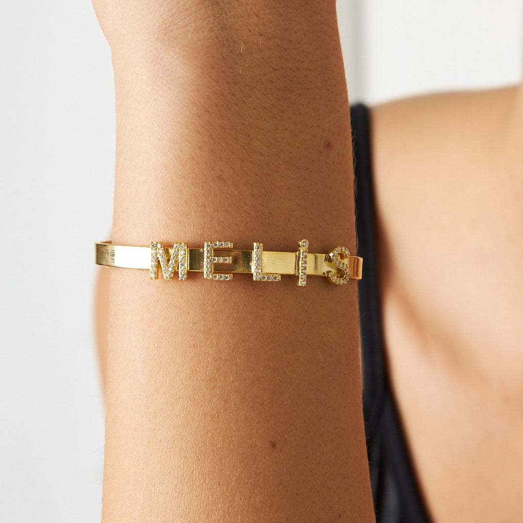 Taşlı İsimli Bileklik - 925 GÜMÜŞ