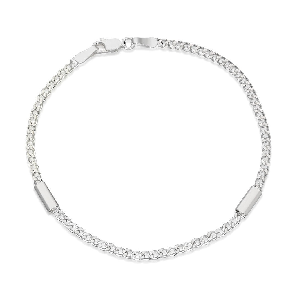 Parçalı Gurme Zincir Bileklik - 925 GÜMÜŞ