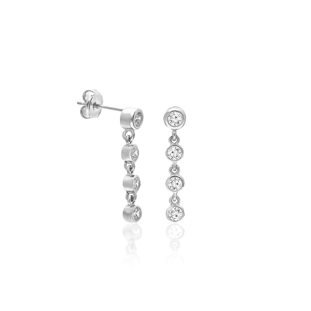 Zirkon Taşlı  Küpe - 925 GÜMÜŞ